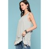 Slickblue Women's Ruffle Detail Tank Top, Sleeveless Lace Back Shirt, Casual Fit, S, Light Blue - 2 of 4