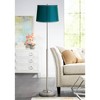 360 Lighting Abba Modern Floor Lamp Standing 66" Tall Brushed Nickel Silver Metal Satin Teal Blue Drum Shade for Living Room Bedroom Office House Home - 2 of 3