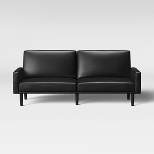 Faux Leather Futon Sofa with Arms Black - Room Essentials™