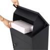 Package Delivery Box for Outside with Lock, Extra Large Mailbox Anti-Theft for Porch, Deck, Galvanized Steel Parcel Box, 17.3"x14.2"x22.8" Black - 3 of 4