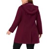Agnes Orinda Women's Plus Size Elegant Single Breasted Detachable Hooded Trench Overcoats - 4 of 4