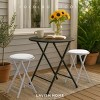 Lavish Home Set of 2 Heavy-Duty 24-Inch Folding Stools with Padded Seats, Portable Indoor Counter Bar Stools, White - 3 of 4