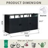 Garbage Bin Shed Stores 3 Trash Cans Metal Outdoor Bin Shed for Garbage Storage, Stainless Galvanized Steel, Bin Shed for Garden Yard Lawn - 2 of 4