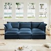 Oversized 120" Chenille Slipcovered 3 Seater Modular Sleeper Sectional Sofa Bed with French Edges and Removable Covers, 6-Piece Free combination - 2 of 4