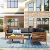 CAVINAS Patio Sectional Set, Acacia Patio Couch Set with Cushions, Modern Waterproof Outdoor Couch Set for Garden - 2 of 4