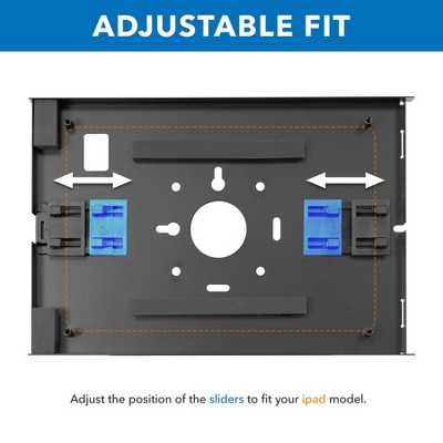 Black Anti-Theft Locking Tablet Kiosk with Wall Mount