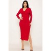 Slickblue Women's Cowl Neck Midi Dress, Long Sleeve with Low Back and Tie Neck, Royal Blue/Red/Black, Size S-L - 2 of 4