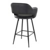 26" Contemporary Fixed-Height Counter Stool with Metal Legs, Armrests, and Square Footrest, Set of 2 - 4 of 4