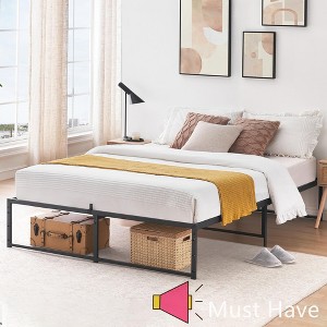 Jojoka Metal Platform Bed Frame - 14" Metal Platform, Sturdy 3-in-1 Steel Support, Heavy Duty Storage Bed, Noise-Free Design, Easy Assembly - 1 of 4