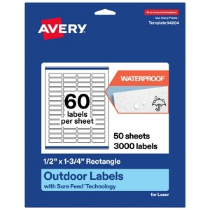 Avery Outdoor Waterproof Labels, 0.5" x 1.75" Rectangle - 1 of 4