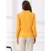 INSPIRE CHIC Women's Peter Pan Collar Bow Tie Neck Puff Long Sleeve Workwear Button Blouses - 4 of 4