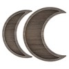 Farmlyn Creek 2 Piece Wooden Crescent Moon Tray for Crystals and Essential Oils, Rustic Style Home Decor for Nursery (Brown) - 3 of 4