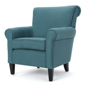 Roseville Upholstered Club Chair - Dark Teal - Christopher Knight Home, Dark Blue