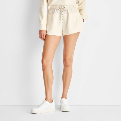 Women's High-Rise Sporty Fashion Shorts - Future Collective Cream M