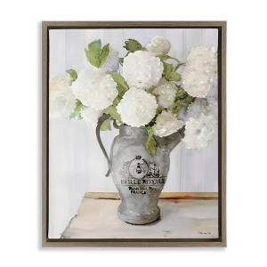 Stupell Industries Hydrangea in French Pitcher Floating Frame Canvas Art - 1 of 4