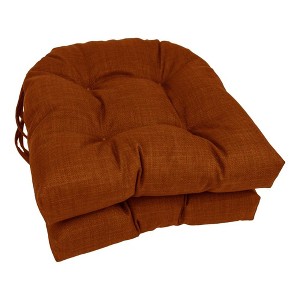 Blazing Needles, 16-inch Spun Polyester Solid Outdoor U-shaped Tufted Chair Cushions (Set of 2) - 1 of 1