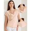 Allegra K Women's Cowl Neck Short Sleeve Dressy Casual Satin Top - 2 of 4