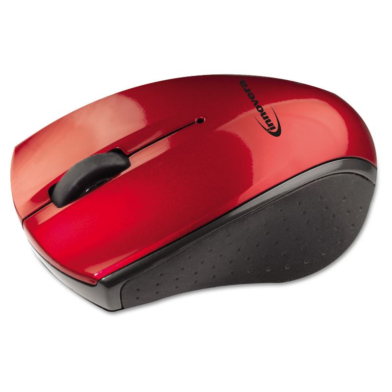 Innovera Mini Wireless Optical Mouse Three Buttons Red/Black 62204, 2 of 3