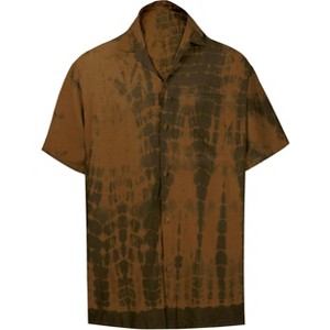 LA LEELA Men's Hawaiian Shirt Tropical Floral Beach Shirts Casual Short Sleeve Button Down Untuckit Shirts for Men - 1 of 4