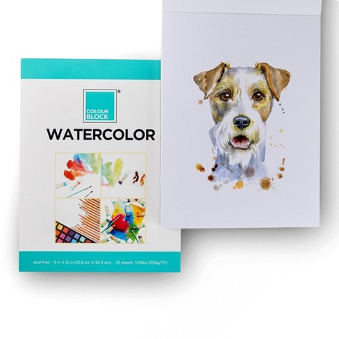 Watercolour Book, book for watercolours with 25 sheets, cold press