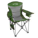 850lb Capacity Heavy-Duty Foldable Chair with Cup Holder, Cooler Pouch, and Carrying Bag for Tailgating, Camping, and Fishing by Wakeman (Green)
