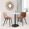 Dining Chair 31.9" H (Set of 2) – Vintage Brown, Faux Leather Upholstery & Black Steel Legs by Zuo Modern - 2 of 4
