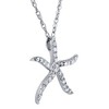 Pompeii3 1/4ct Diamond Starfish Pendant 10K White Gold W/ 18" Chain - 2 of 3