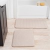 Yorkshire Home 2pc Memory Foam Striped Bath Mat Set Beige : Microfiber, Machine Washable, Non-Slip Backing - 2 of 4