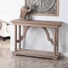 Wood Trestle Console Table with Arch Design Brown - StyleCraft: Entryway, Narrow Profile, Solid Wood - 4 of 4