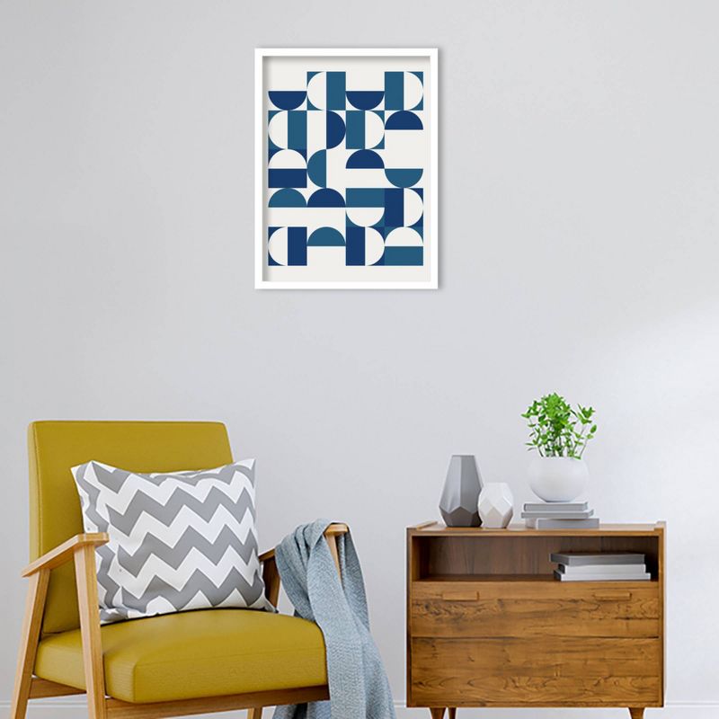 19&#34; x 25&#34; Bauhaus Inspired Geometric Print I in Blue and Teal by The Creative Bunch Studio Wood Framed Wall Art Print - Amanti Art, 5 of 11