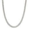 Black Bow Jewelry Men's 8mm, Sterling Silver Solid Pave Curb Chain Necklace - 3 of 4