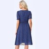 Allegra K Women's Square Neck Metallic Stars Ruffle A-Line Stretch Waist Midi Dress - 3 of 4
