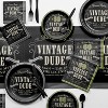 48ct Vintage Dude 60th Birthday Napkins Green: Creative Converting, Milestone Lunch Napkins, Typography Pattern, 6.5" Square - 2 of 3