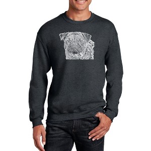 LA Pop Art Men's Word Art Crewneck Sweatshirt - Pug Face - 1 of 4