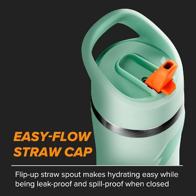 Sage Green 22oz Stainless Steel Insulated Water Bottle with Straw Top
