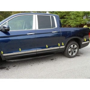 QAA is Compatible with 2017-2020 Honda Ridgeline 12 Piece Stainless Rocker Panel Trim, Upper Kit, 2" - 2.625" Tapered Width TH17240 - 1 of 4