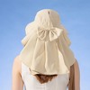 Anna-Kaci Womens Wide Brim Sun Hat UV Protection Flap Design with Back Bow Detail and Adjustable Chin Strap - 2 of 4