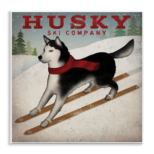 Stupell Industries Husky Ski Company Winter Slopes Dog, 12" x 12" - 1 of 4