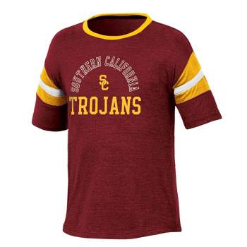 NCAA USC Trojans Girls' Short Sleeve Striped Shirt