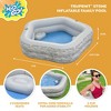 H20GO! TruPrint Stone Inflatable Family Swimming Pool, 7' x 6'9" x 21", with 2 Cup Holders, and 2 Cushioned Seats, for Kids 6 and Up, Gray - 2 of 4