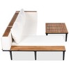 CAVINAS Patio Outdoor Seating Sets with Removable Cushions and Coffee Table, L-Shaped Acacia Wood Sofa, Conversation Sectional Sofa, Beige - 4 of 4