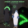 Tailwaggz Glow in The Dark Shark Blanket for Adult, Shark Onesie with Eyes & Teeth, Gift for Lover, Hoodie for Girls, Sleeping Bag (L, 55-63 Inch) - 3 of 4