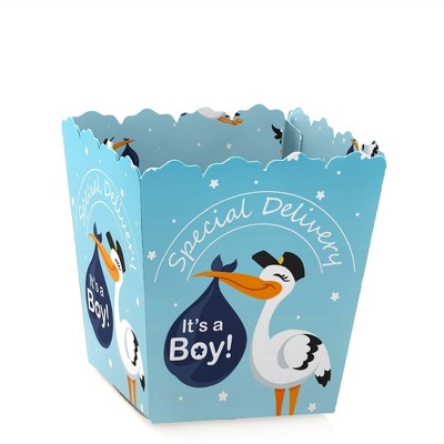 Big Dot of Happiness Boy Special Delivery - Party Mini Favor Boxes - Blue It's a Boy Stork Baby Shower Treat Candy Boxes - Set of 12