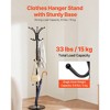 VEVOR Freestanding Coat Rack, Metal Coats Rack Stand with Umbrella Holder, Stable Marble Base & 14 Hooks,Hall Coat Tree for Entryway, Bedroom, Black - 3 of 4