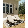 Patio Rocking Chairs Set of 2 with Wicker Frame and Metal Base, Outdoor Pool Rocking Lounge Chair with Comfort Cushion, Beige - 4 of 4