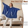 Catalonia Woman Oversized Blanket Hoodie Sweatshirt Cape, Fluffy Soft Fleece Casual Batwing Coat Pullover Blanket, Cozy Gift for Wife Women - 2 of 4