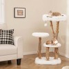 Costway Solid Wood Cat Tree with Perch Natural Jute Scratching Posts Dangling Ball - image 2 of 4