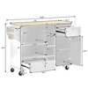 VYNXARIA Kitchen Island Cart with Storage Cabinet,Solid wood desktop,Microwave cabinet,Floor Standing Buffet Server Sideboard(White) - 4 of 4