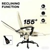 High Back Reclining Office Chair with Massage and Footrest, Adjustable Height Executive Desk Chair with Lumbar Support-3irtyhousy - 3 of 4