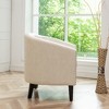 KINWELL PU Leather Tufted Barrel Chair Club Armchair with Nailheads - 4 of 4
